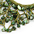 Green/ Olive Shell Nugget, Glass Bead Fringe Necklace - 42cm L/ 11cm Front Drop - view 3
