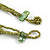 Green/ Olive Shell Nugget, Glass Bead Fringe Necklace - 42cm L/ 11cm Front Drop - view 7