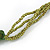 Green/ Olive Shell Nugget, Glass Bead Fringe Necklace - 42cm L/ 11cm Front Drop - view 9
