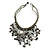 Silver Grey Shell Nugget, Glass Bead Fringe Necklace - 42cm L/ 11cm Front Drop - view 8