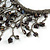 Silver Grey Shell Nugget, Glass Bead Fringe Necklace - 42cm L/ 11cm Front Drop - view 5