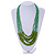 Statement Green Wood and Glass Bead Multistrand Necklace - 76cm L - view 2