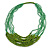 Statement Green Wood and Glass Bead Multistrand Necklace - 76cm L - view 7