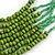 Statement Green Wood and Glass Bead Multistrand Necklace - 76cm L - view 5