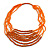 Statement Orange Wood and Glass Bead Multistrand Necklace - 78cm L - view 2