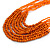 Statement Orange Wood and Glass Bead Multistrand Necklace - 78cm L - view 4