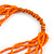 Statement Orange Wood and Glass Bead Multistrand Necklace - 78cm L - view 7