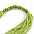 Statement Olive Wood and Salad Green Glass Bead Multistrand Necklace - 74cm L - view 6