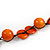 Orange Round and Button Wood Bead Long Necklace - 90cm L - view 5
