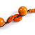 Orange Round and Button Wood Bead Long Necklace - 90cm L - view 6