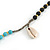 Trendy Turquoise, Sea Shell, Faux Tree Seed, Hematite Glass Bead Light Grey Cotton Tassel Long Necklace - 90cm L/ 12cm Tassel - view 5