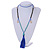 Trendy Turquoise, Sea Shell, Faux Tree Seed, Glass Bead Blue Cotton Tassel Long Necklace - 90cm L/ 12cm Tassel - view 2
