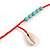 Trendy Turquoise, Sea Shell, Faux Tree Seed, Glass Bead Red Cotton Tassel Long Necklace - 90cm L/ 12cm Tassel - view 5
