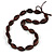 Chunky Brown Wood Bead Necklace with Cords - 76cm Long - view 3
