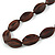 Chunky Brown Wood Bead Necklace with Cords - 76cm Long - view 4
