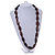 Chunky Brown Wood Bead Necklace with Cords - 76cm Long - view 2