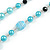 Light Blue Pearl, Black Glass and Ceramic Beaded Necklace - 72cm L/ 4cm Ext - view 5