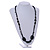 Statement Black Ceramic, Glass, Shell Beads Long Necklace - 104cm Long - view 2