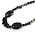 Statement Black Ceramic, Glass, Shell Beads Long Necklace - 104cm Long - view 3