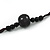 Long Black Ceramic Bead Cord Necklace - 120cm Long - view 7