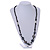 Statement Black Ceramic and Silver Metal Bead, Sea Shell Long Necklace - 86cm Long - view 2
