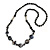 Statement Black Ceramic and Silver Metal Bead, Sea Shell Long Necklace - 86cm Long