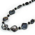Statement Black Ceramic and Silver Metal Bead, Sea Shell Long Necklace - 86cm Long - view 4