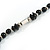 Statement Black Ceramic and Silver Metal Bead, Sea Shell Long Necklace - 86cm Long - view 5