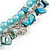 Statement Light Blue Glass, Teal Nugget Silver Tone Chain Necklace - 60cm L/ 8cm Ext - view 5