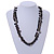 Statement Glass, Nugget Silver Tone Chain Necklace in (Black) - 60cm L/ 8cm Ext - view 2