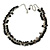 Statement Glass, Nugget Silver Tone Chain Necklace in (Black) - 60cm L/ 8cm Ext - view 3