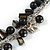 Statement Glass, Nugget Silver Tone Chain Necklace in (Black) - 60cm L/ 8cm Ext - view 6