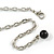 Statement Glass, Nugget Silver Tone Chain Necklace in (Black) - 60cm L/ 8cm Ext - view 7