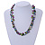 Statement Glass, Nugget Silver Tone Chain Necklace in (Multicoloured) - 60cm L/ 8cm Ext - view 2