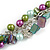 Statement Glass, Nugget Silver Tone Chain Necklace in (Multicoloured) - 60cm L/ 8cm Ext - view 5