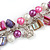 Statement Glass, Nugget Silver Tone Chain Necklace in (Pink, Purple, Cream) - 60cm L/ 8cm Ext - view 6