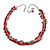 Statement Glass, Nugget Silver Tone Chain Necklace in (Red) - 60cm L/ 8cm Ext - view 3