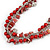 Statement Glass, Nugget Silver Tone Chain Necklace in (Red) - 60cm L/ 8cm Ext - view 4