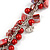 Statement Glass, Nugget Silver Tone Chain Necklace in (Red) - 60cm L/ 8cm Ext - view 5