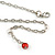 Statement Glass, Nugget Silver Tone Chain Necklace in (Red) - 60cm L/ 8cm Ext - view 6