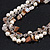 Statement Cream Glass, Antique White Nugget Silver Tone Chain Necklace - 60cm L/ 8cm Ext - view 11