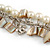 Statement Cream Glass, Antique White Nugget Silver Tone Chain Necklace - 60cm L/ 8cm Ext - view 6