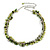 Green Glass Bead, Shell Nugget, Elephant Charm with Silver Tone Chain Necklace - 60cm L/ 10cm Ext - view 3