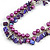 Statement Purple Glass, Violet Nugget Silver Tone Chain Necklace - 60cm L/ 8cm Ext - view 3