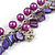 Statement Purple Glass, Violet Nugget Silver Tone Chain Necklace - 60cm L/ 8cm Ext - view 5