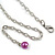 Statement Purple Glass, Violet Nugget Silver Tone Chain Necklace - 60cm L/ 8cm Ext - view 6