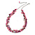 Statement Pink Glass, Magenta Nugget Silver Tone Chain Necklace - 60cm L/ 8cm Ext - view 6