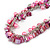 Statement Pink Glass, Magenta Nugget Silver Tone Chain Necklace - 60cm L/ 8cm Ext - view 3