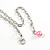 Statement Pink Glass, Magenta Nugget Silver Tone Chain Necklace - 60cm L/ 8cm Ext - view 5