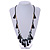 Statement Long Sea Shell, Crystal and Acrylic Bead with Multi Cotton Tassel Necklace (Black/ Gold) - 96cm L - view 2